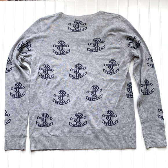 POL gray anchor crew neck sweater size L - Picture 4 of 7